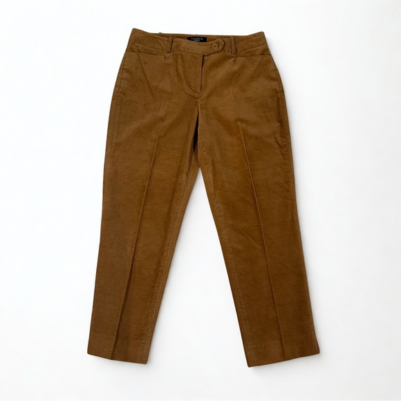 Talbots Pants - Talbots Curvy Petite Brown Velvet Pants Size 10P Straight Leg